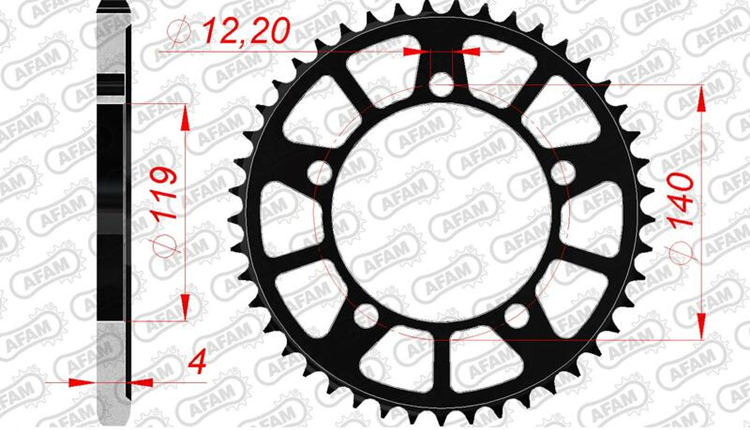 CORONA AFAM ACERO ESTANDAR 164600 PASO 525